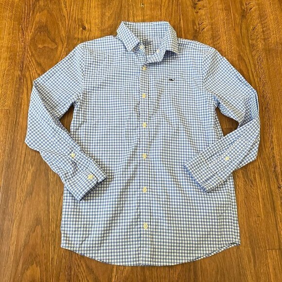 vineyard vines performance gingham button up shirt - Picture 1 of 5
